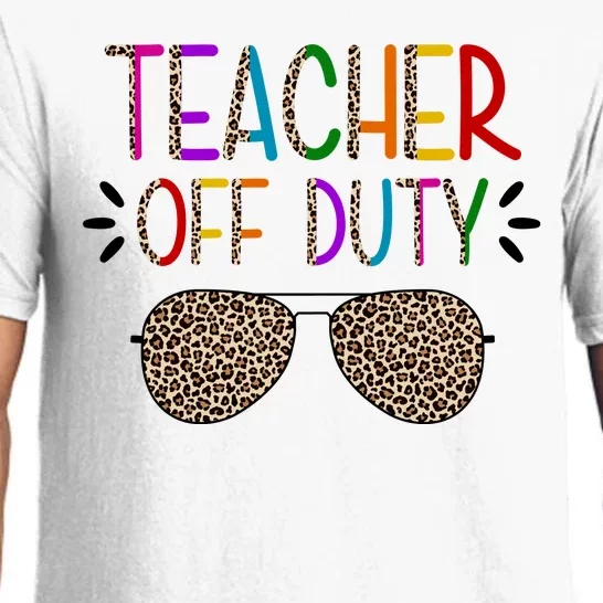 Teacher Off Duty Summer Break Cheetah Pajama Set