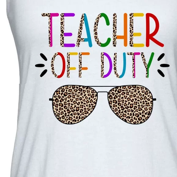 Teacher Off Duty Summer Break Cheetah Ladies Essential Flowy Tank