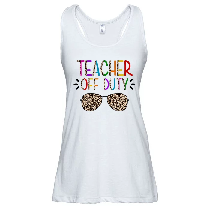 Teacher Off Duty Summer Break Cheetah Ladies Essential Flowy Tank