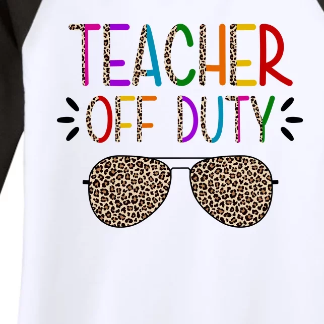 Teacher Off Duty Summer Break Cheetah Women's Tri-Blend 3/4-Sleeve Raglan Shirt