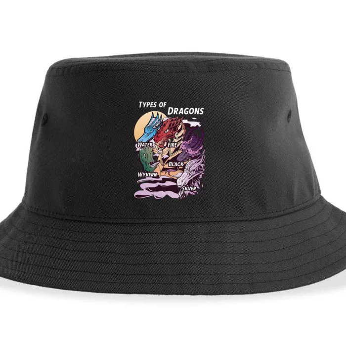 Types Of Dragons Funny Dragon Lover Gifts For Girls Sustainable Bucket Hat