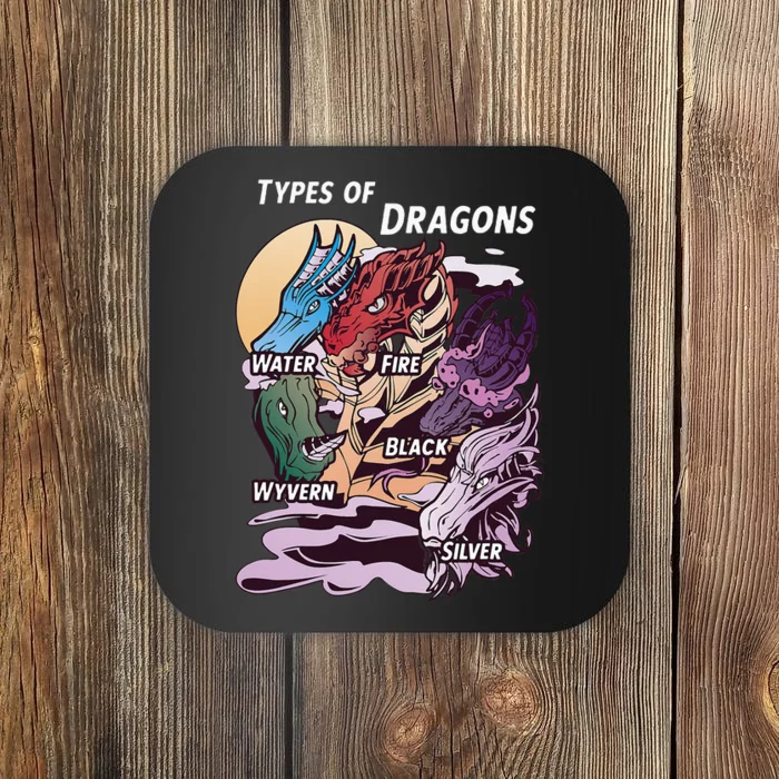 Types Of Dragons Funny Dragon Lover Gifts For Girls Coaster