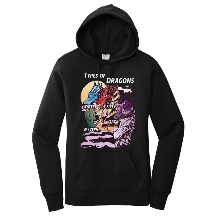 Types Of Dragons Funny Dragon Lover Gifts For Girls Women's Pullover Hoodie