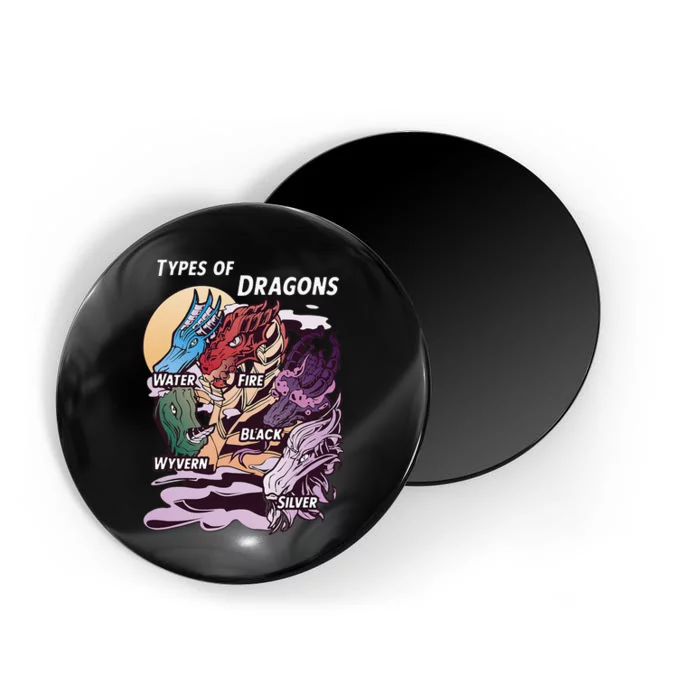 Types Of Dragons Funny Dragon Lover Gifts For Girls Magnet