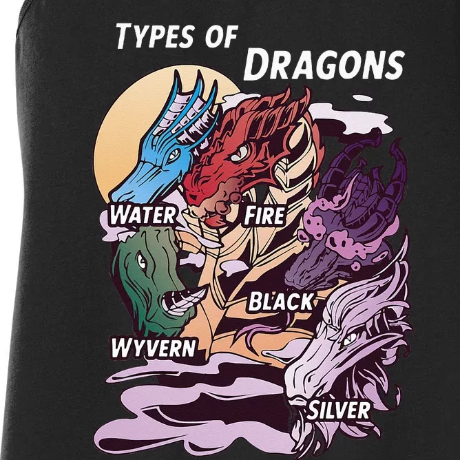 Types Of Dragons Funny Dragon Lover Gifts For Girls Women's Racerback Tank