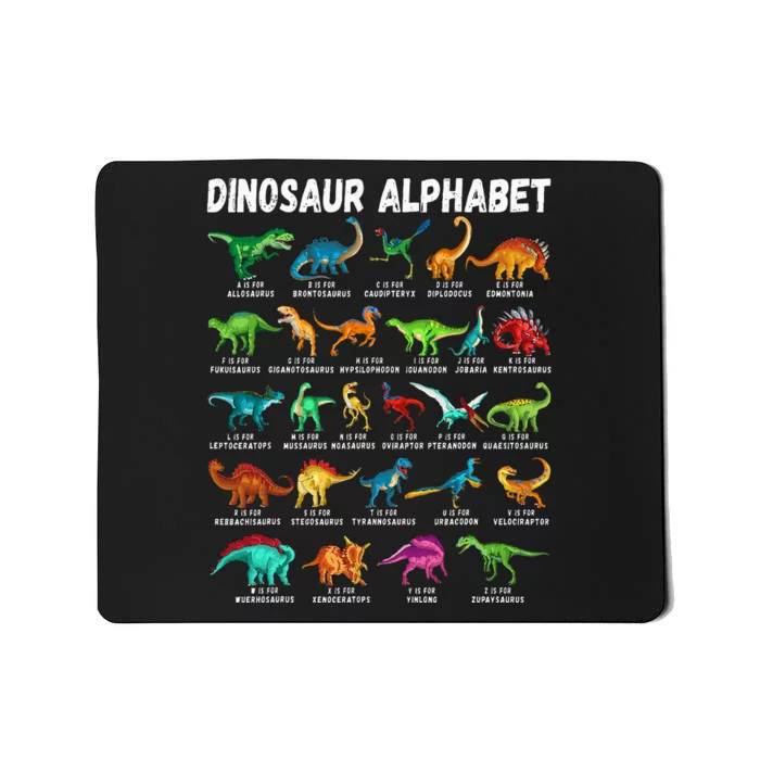 Types Of Dinosaurs Alphabet Az Abc Dino Identification Mousepad