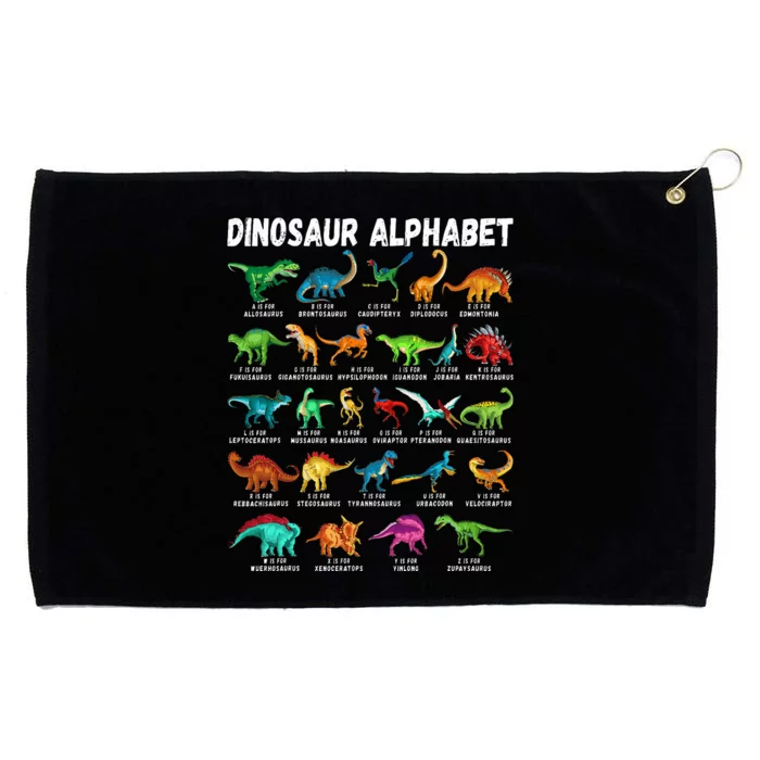 Types Of Dinosaurs Alphabet Az Abc Dino Identification Grommeted Golf Towel