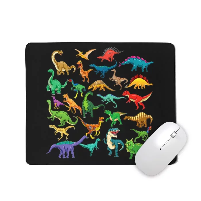 Types Of Dinosaurs Graphics Dino Identification Mousepad