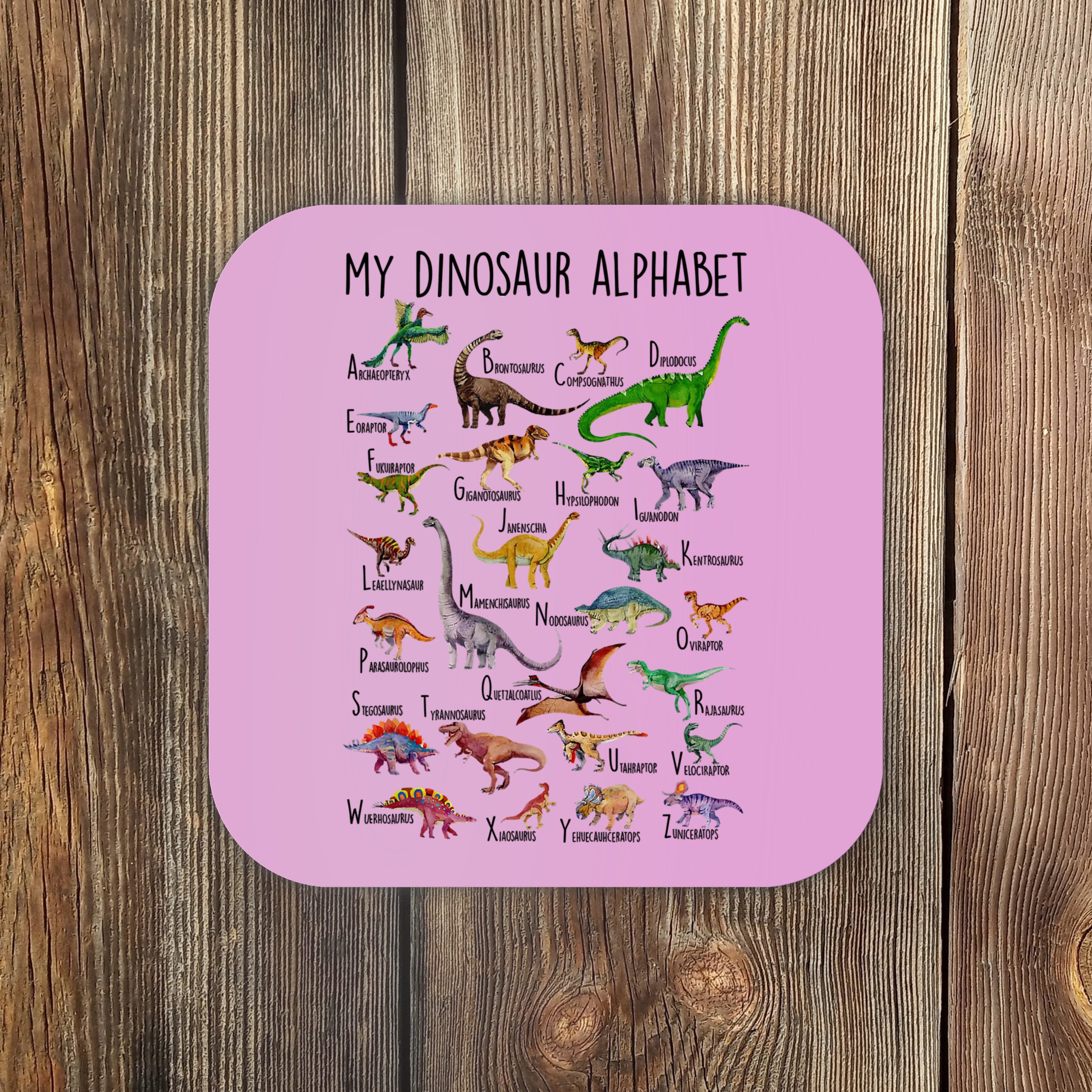 Types Of Dinosaurs Alphabet A Z Abc Dino Identification Coaster ...