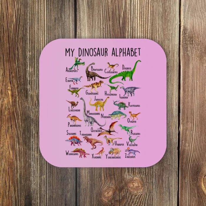 Types Of Dinosaurs Alphabet A Z Abc Dino Identification Coaster