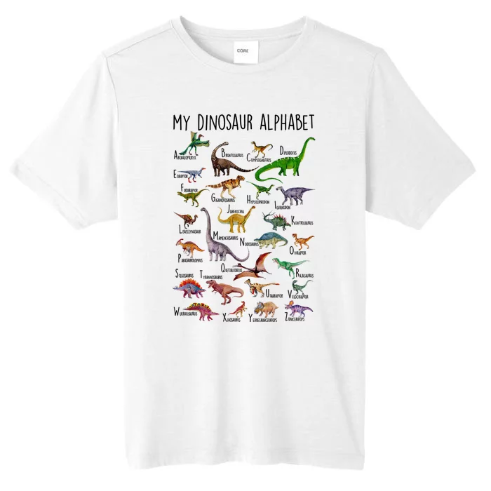 Types Of Dinosaurs Alphabet A Z Abc Dino Identification ChromaSoft Performance T-Shirt