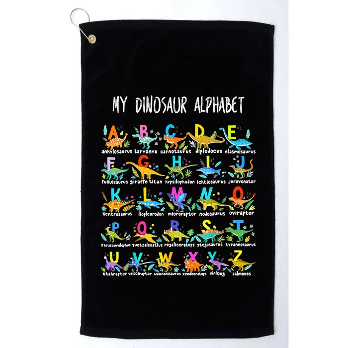 Types Of Dinosaurs Alphabet ABC Back To School Student Kids Platinum Collection Golf Towel