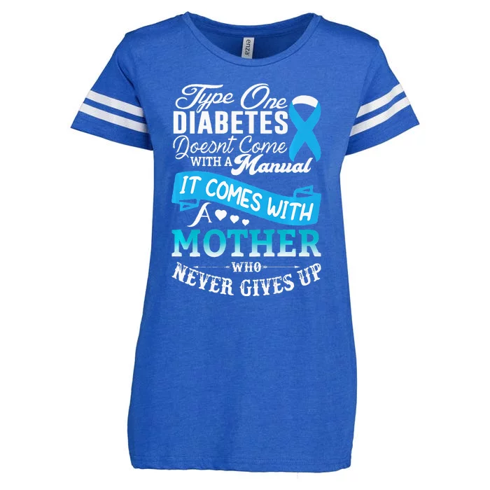 Type One Diabetes For Mother Blue Ribbon Diabetic T1D Mom Enza Ladies Jersey Football T-Shirt