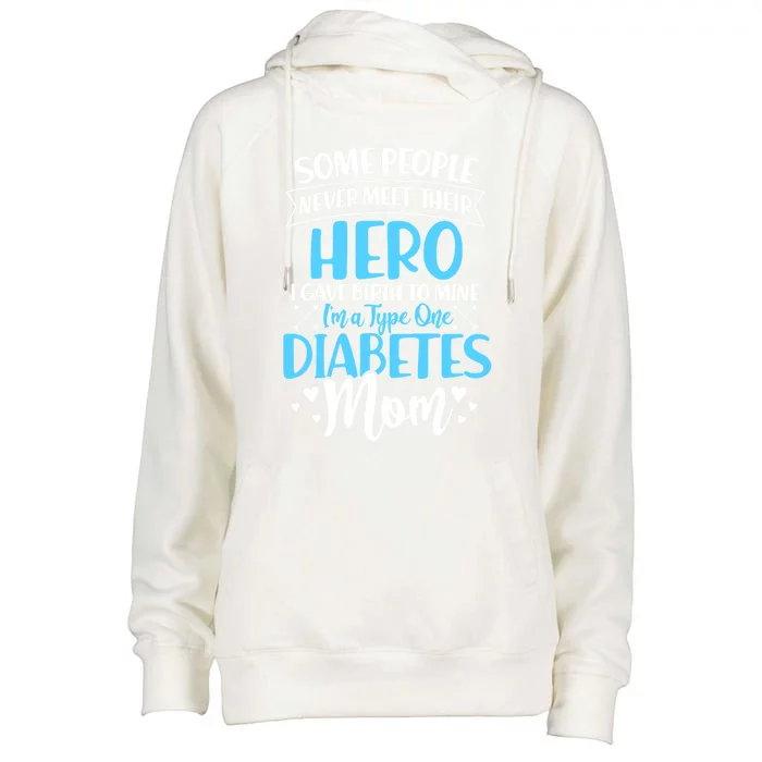 Type One Diabetes Mom T1d Diabetes Awareness Funny Gift Womens Funnel Neck Pullover Hood