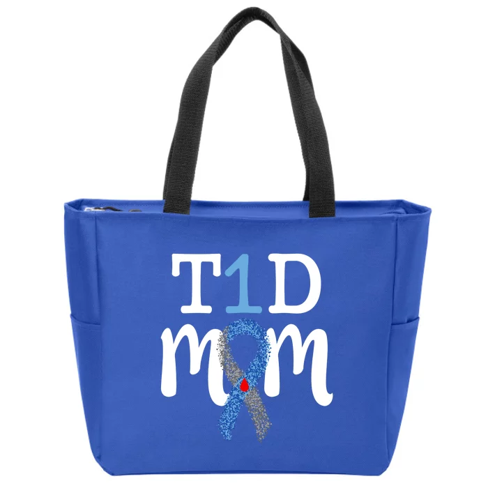 Type One Diabetes Mom Sweater Gift T1d Gift Zip Tote Bag