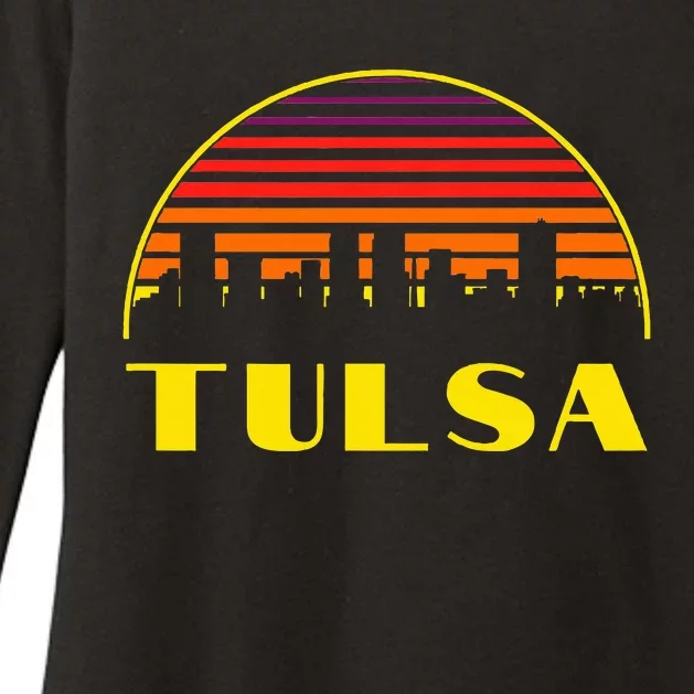 Tulsa Oklahoma Downtown Skyline Womens CVC Long Sleeve Shirt