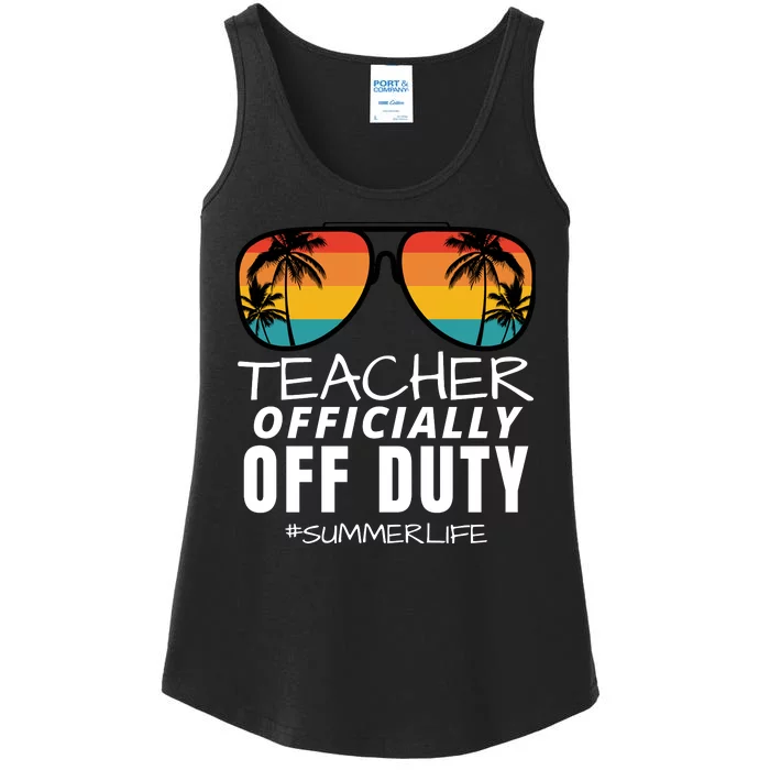 Teacher Off Duty, Funny Teacher Summer, Last Day Of School Ladies Essential Tank