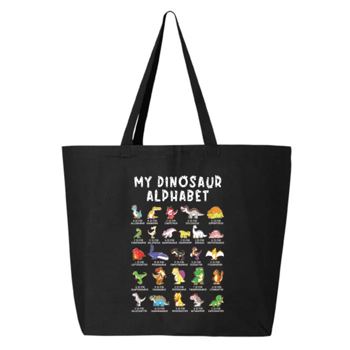 Types Of Dinosaurs Alphabet Dino Identification 25L Jumbo Tote