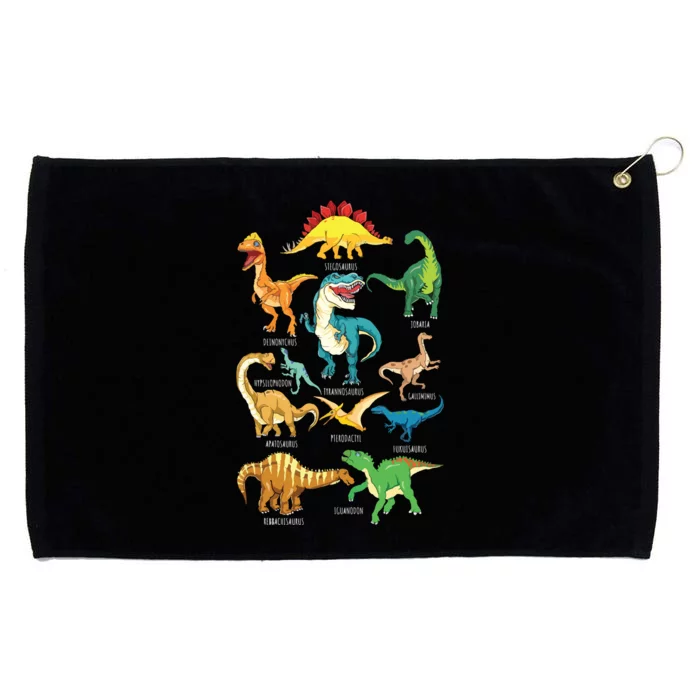 Types Of Dinosaurs Graphics Dino Identification Grommeted Golf Towel