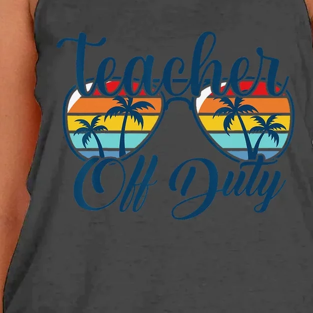 Teacher Off Duty Last Day Of School Summer Teacher Mode Off Women's Knotted Racerback Tank