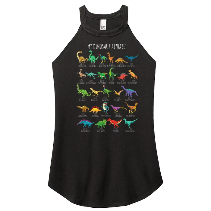 Types Of Dinosaurs Alphabet Az Abc Dino Identification Women’s Perfect Tri Rocker Tank