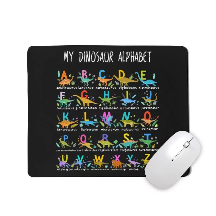 Types Of Dinosaurs Alphabet AZ ABC Dino Mousepad