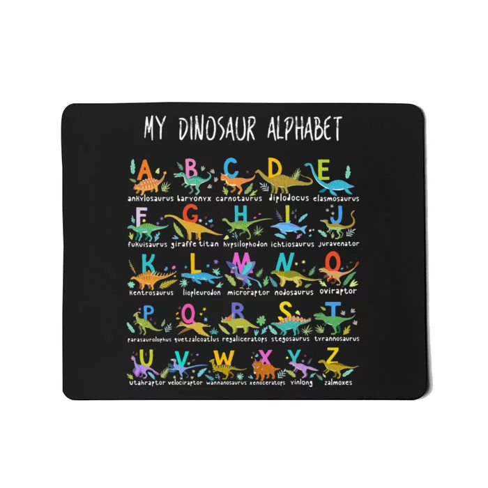 Types Of Dinosaurs Alphabet AZ ABC Dino Mousepad