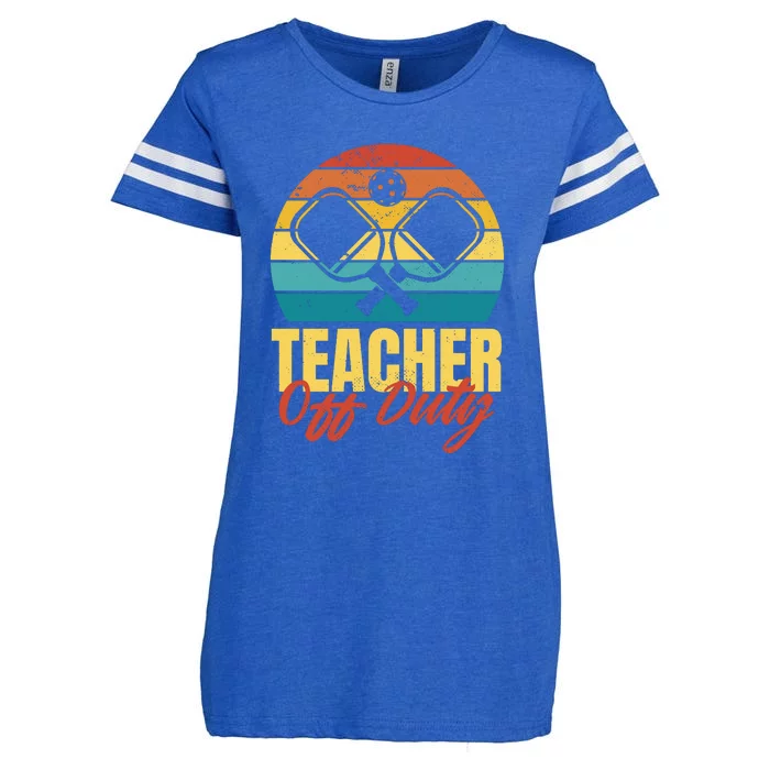 Teacher Off Duty Pickleball Enza Ladies Jersey Football T-Shirt