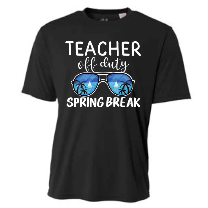 Teacher Off Duty Sunglasses Last Day Vacay Mode Spring Break Cute Gift Cooling Performance Crew T-Shirt