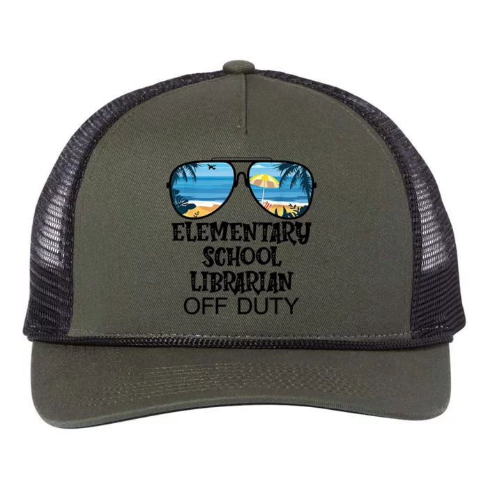 Teacher Off Duty Hello Summer Elementary School Librarian Meaningful Gift Retro Rope Trucker Hat Cap