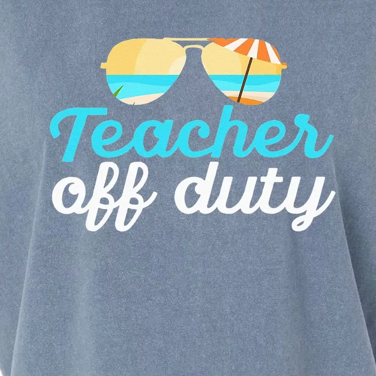 Teacher Off Duty Last Day Of School Tropical Vacation Gift Garment-Dyed Women's Muscle Tee