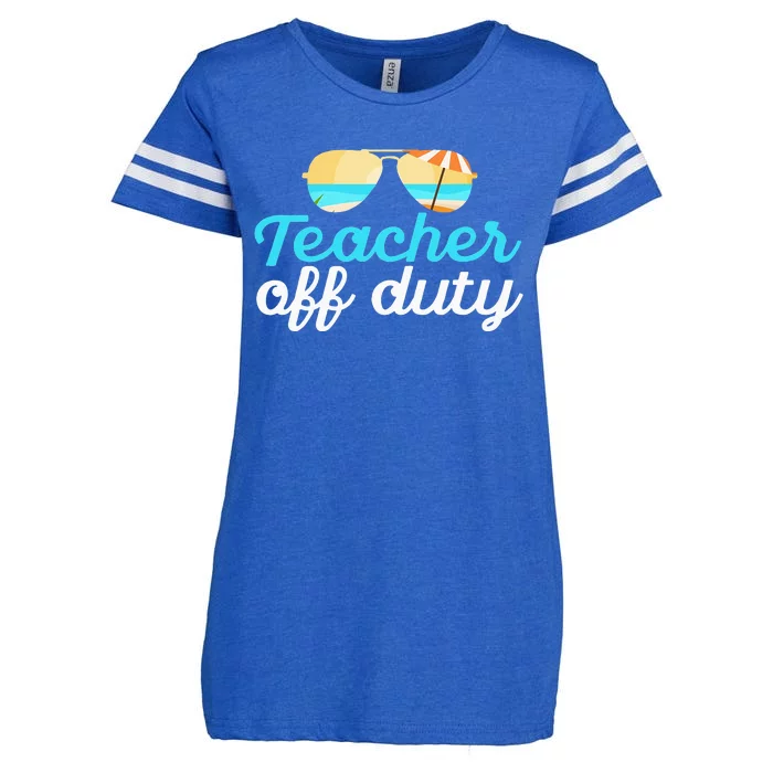 Teacher Off Duty Last Day Of School Tropical Vacation Gift Enza Ladies Jersey Football T-Shirt