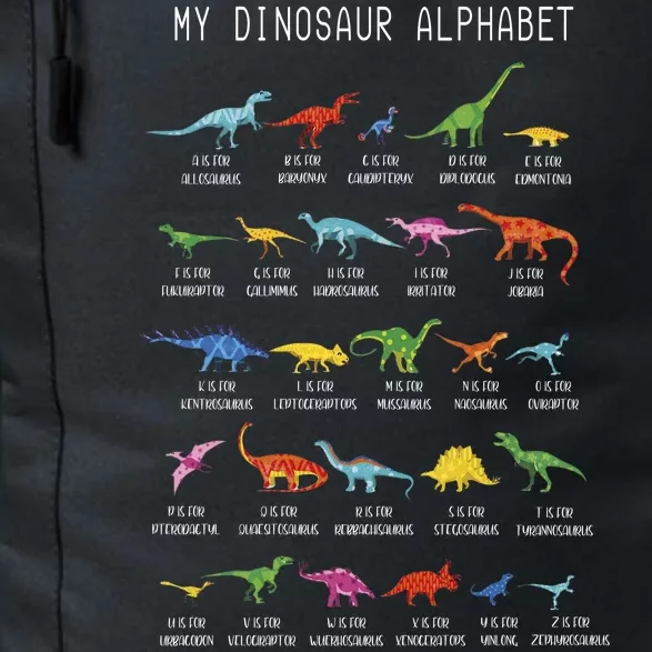 Types Of Dinosaurs Alphabet Dino Identification Daily Commute Backpack