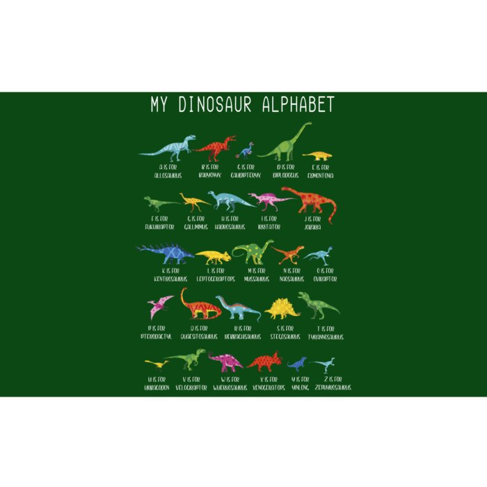 Types Of Dinosaurs Alphabet Dino Identification Bumper Sticker