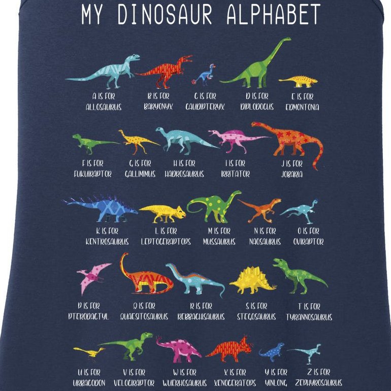Types Of Dinosaurs Alphabet Dino Identification Ladies Essential Tank