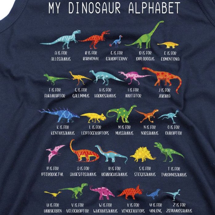 Types Of Dinosaurs Alphabet Dino Identification Tank Top