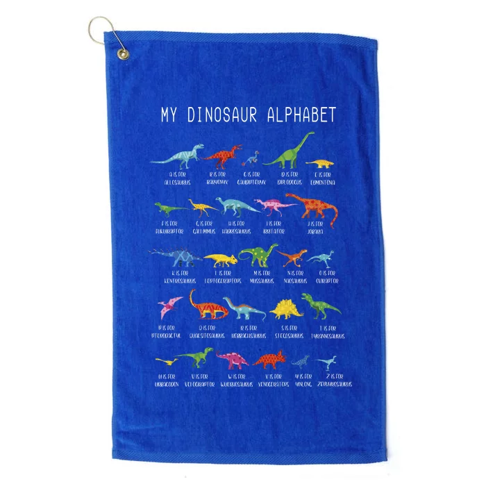 Types Of Dinosaurs Alphabet Dino Identification Platinum Collection Golf Towel