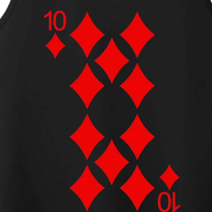 Ten Of Diamonds Playing Cards Poker Performance Tank