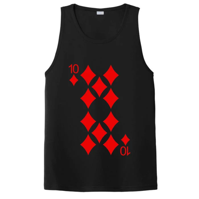 Ten Of Diamonds Playing Cards Poker Performance Tank