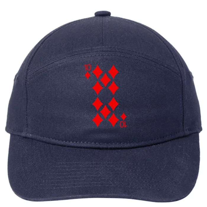 Ten Of Diamonds Playing Cards Poker 7-Panel Snapback Hat