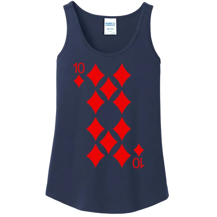 Ten Of Diamonds Playing Cards Poker Ladies Essential Tank