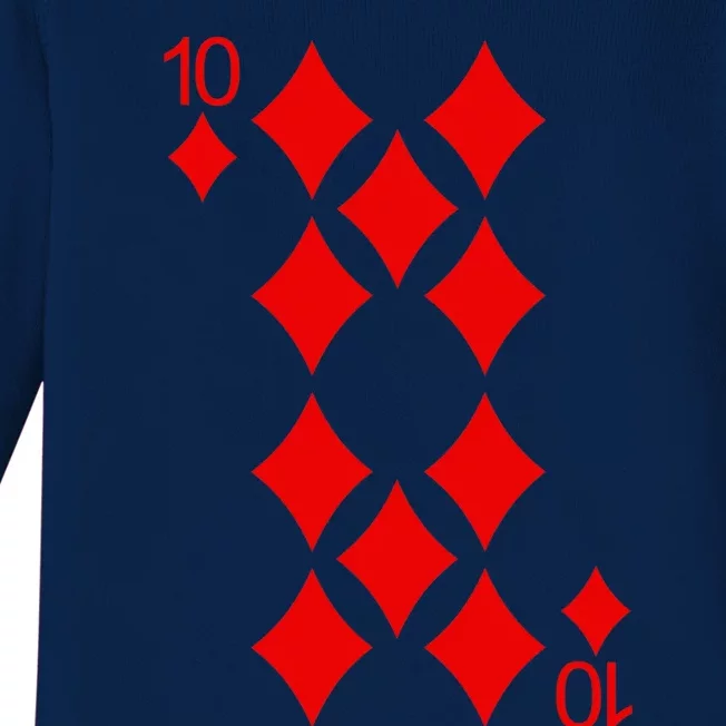 Ten Of Diamonds Playing Cards Poker Baby Long Sleeve Bodysuit