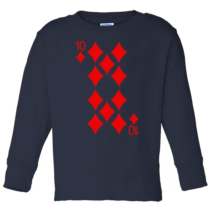 Ten Of Diamonds Playing Cards Poker Toddler Long Sleeve Shirt