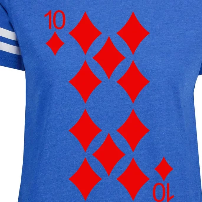 Ten Of Diamonds Playing Cards Poker Enza Ladies Jersey Football T-Shirt