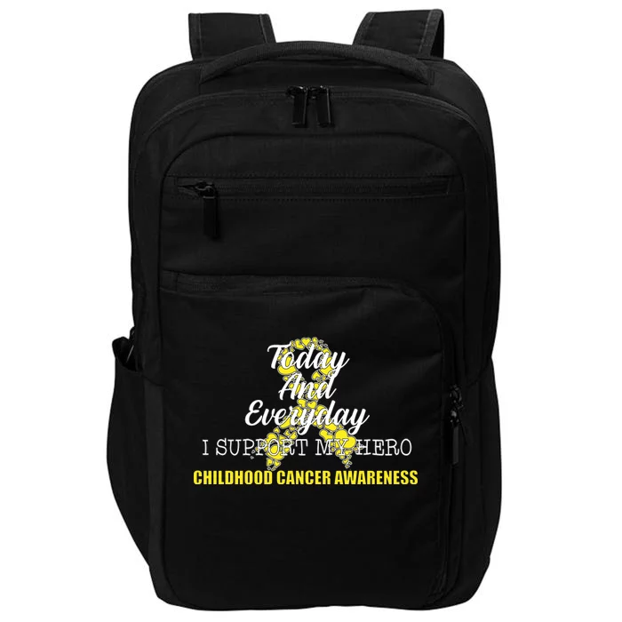 Today Everyday I Support My Hero Childhood Cancer Impact Tech Backpack