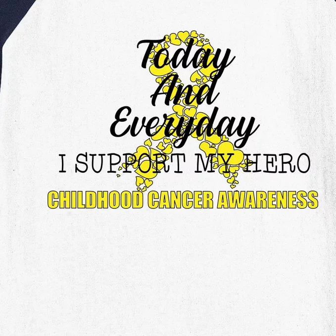 Today Everyday I Support My Hero Childhood Cancer Baseball Sleeve Shirt