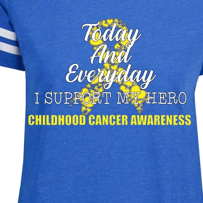 Today Everyday I Support My Hero Childhood Cancer Enza Ladies Jersey Football T-Shirt