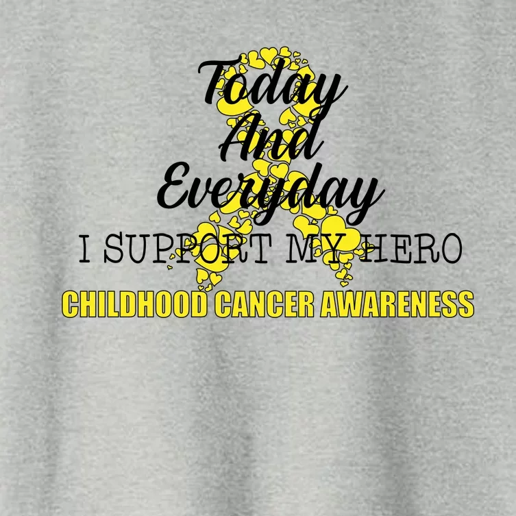 Today Everyday I Support My Hero Childhood Cancer Women's Crop Top Tee