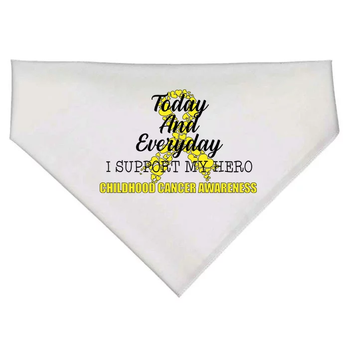 Today Everyday I Support My Hero Childhood Cancer USA-Made Doggie Bandana