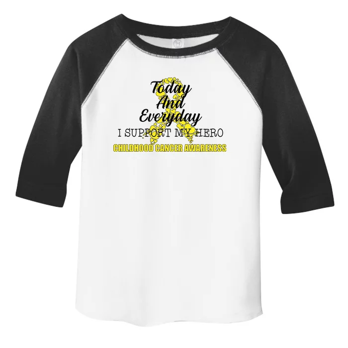 Today Everyday I Support My Hero Childhood Cancer Toddler Fine Jersey T-Shirt